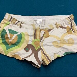 Cute Charlotte Russe Green and Brown Patterned Women's Shorts